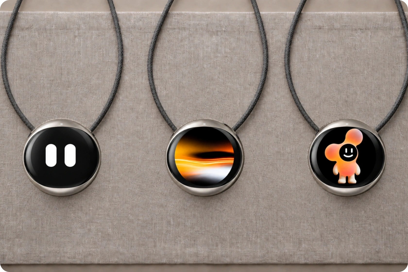 DESIGN_PENDANTS: iKairos product concept with illustrative screens